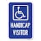 Signmission Handicap Visitor With Graphic Heavy-Gauge Aluminum Sign, 12" x 18", A-1218-23920 A-1218-23920 - alternate 1